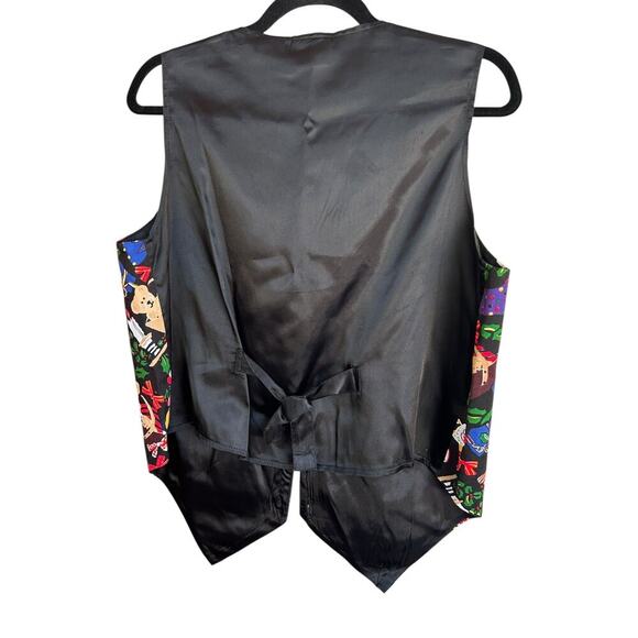 Vintage Women's Nutcracker Teddy Bear Santa Christmas Holiday Vest Side Large - Picture 2 of 4